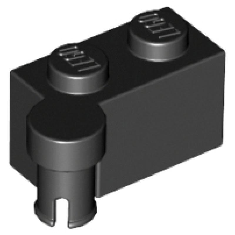 Scharnier Steen 1x2 met pin Black